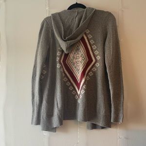 grey cardigan